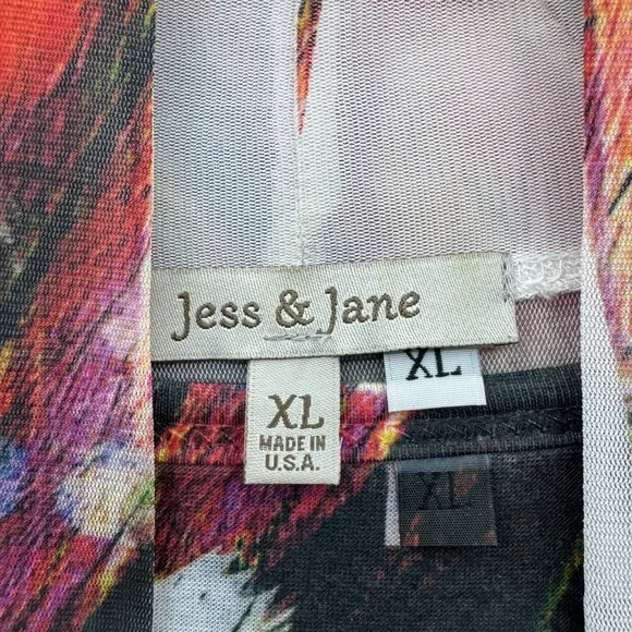 Jess & Jane Women’s XL 2 Piece Set Tank Top Cardigan Jacket Abstract Print - Picture 8 of 8